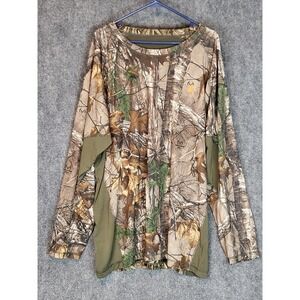 Realtree Camo Long Sleeve Hunting Shirt Mens XXL Camouflage Outdoors Brown Green